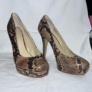 Nine West sky high stilettos in faux python